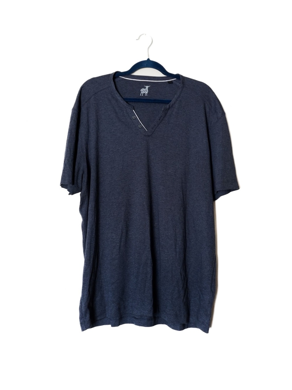 Raffi Brad V Neck Cotton Henley Short Sleeve Top